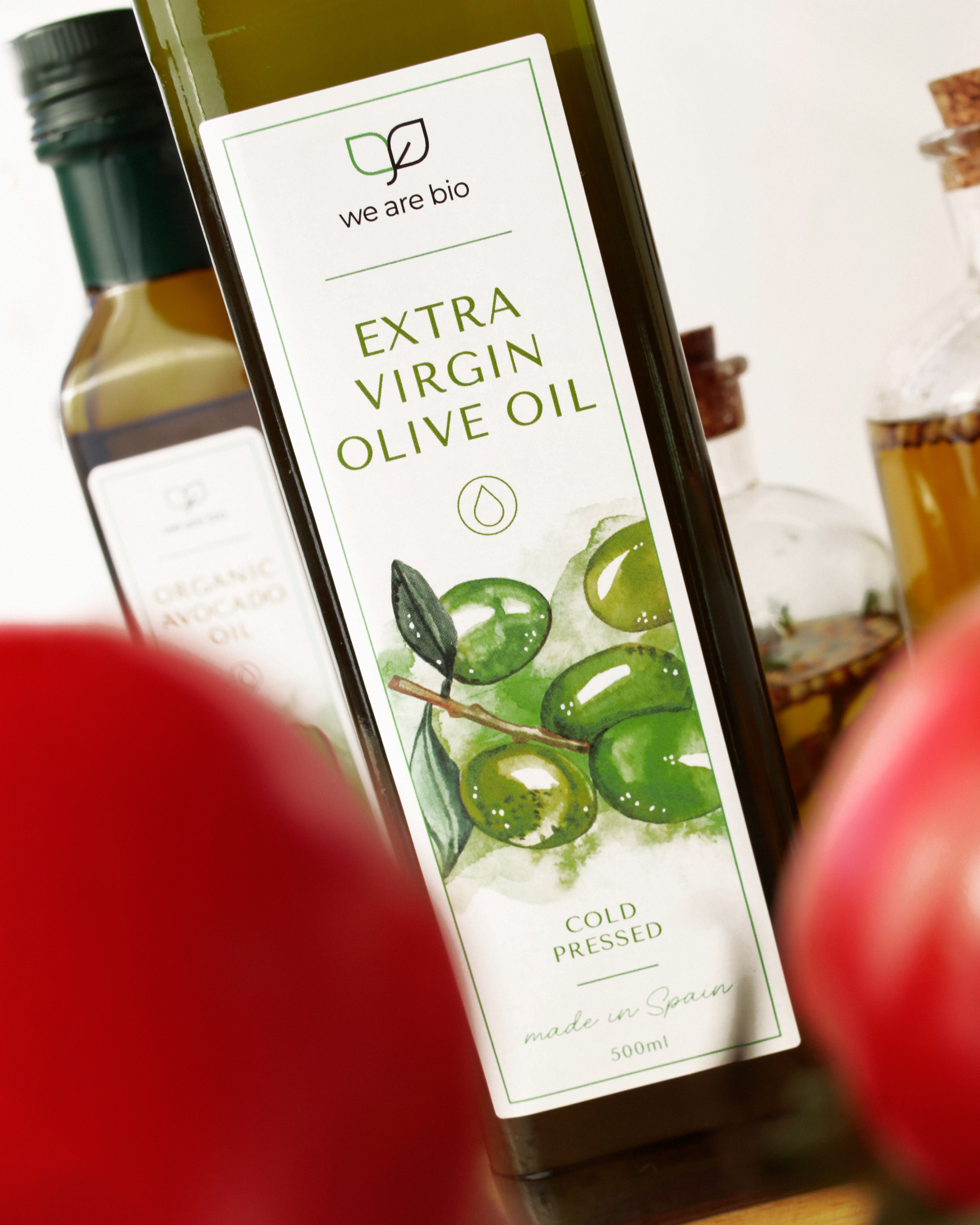 Two halves of a ripe avocado in warm light